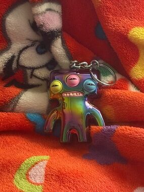 Fuggler annoyed alien Three-Eyed Monster Keychain - Rainbow NEW QUICK SHIP